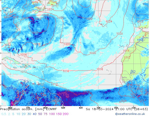 Toplam Yağış ECMWF Cts 18.05.2024 21 UTC