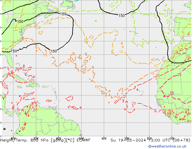 Z500/Rain (+SLP)/Z850 ECMWF Su 19.05.2024 12 UTC