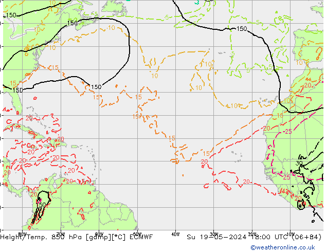 Z500/Rain (+SLP)/Z850 ECMWF nie. 19.05.2024 18 UTC