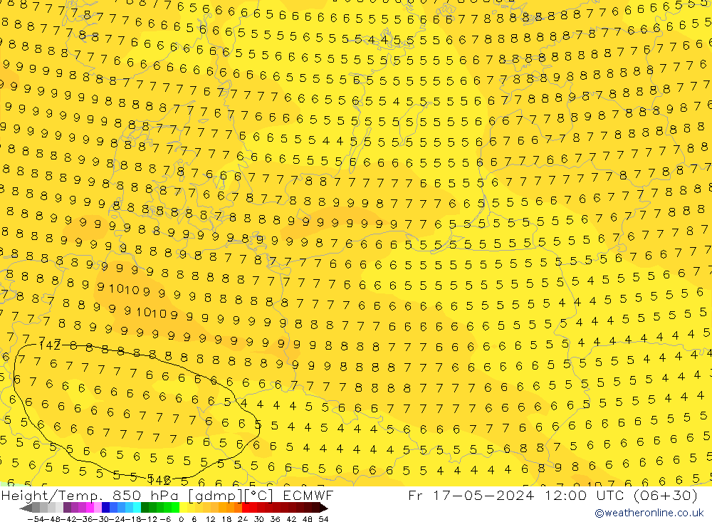 Z500/Rain (+SLP)/Z850 ECMWF pt. 17.05.2024 12 UTC