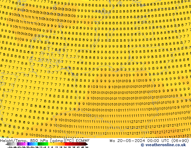 Z500/Rain (+SLP)/Z850 ECMWF Mo 20.05.2024 00 UTC