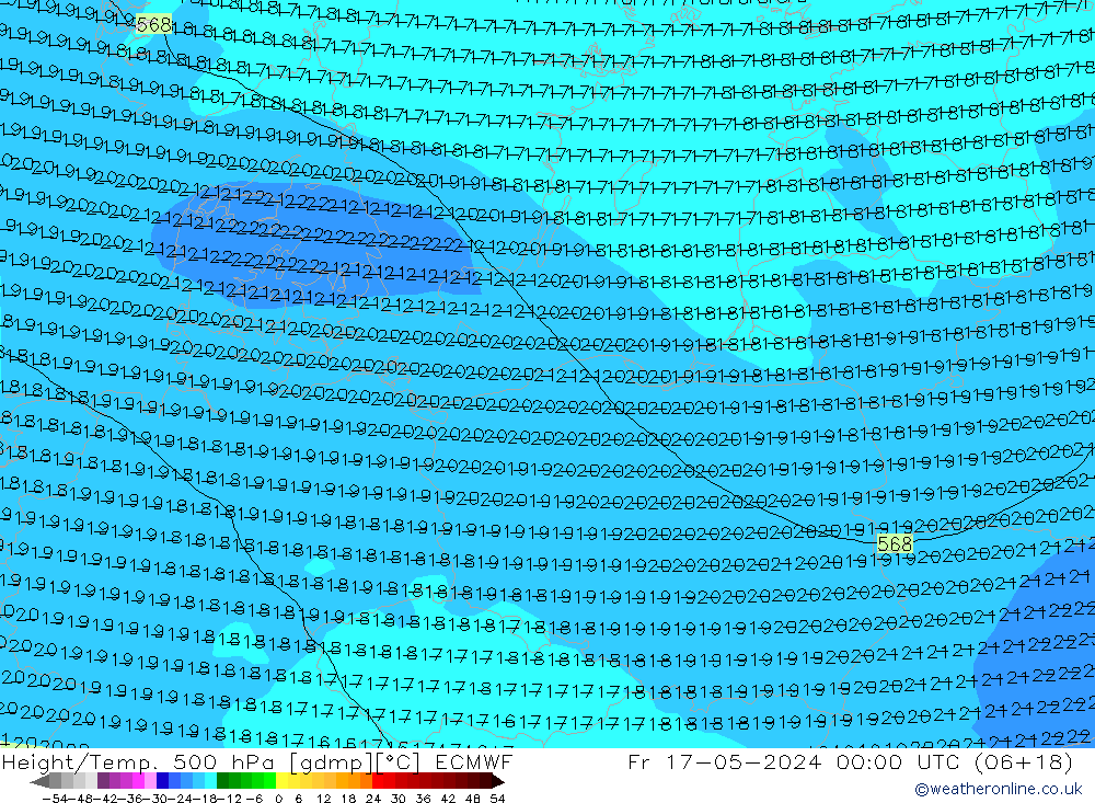 Géop./Temp. 500 hPa ECMWF ven 17.05.2024 00 UTC