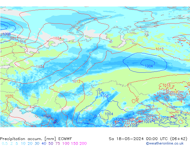 Precipitation accum. ECMWF  18.05.2024 00 UTC