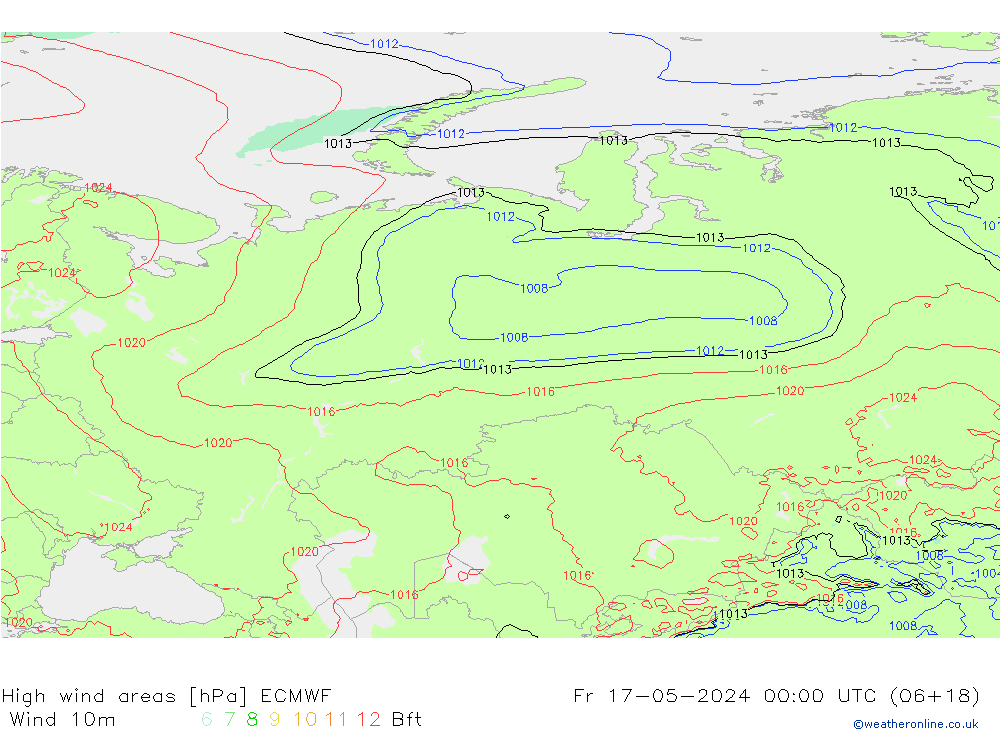 High wind areas ECMWF Fr 17.05.2024 00 UTC