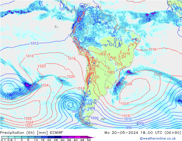 Z500/Rain (+SLP)/Z850 ECMWF Mo 20.05.2024 00 UTC