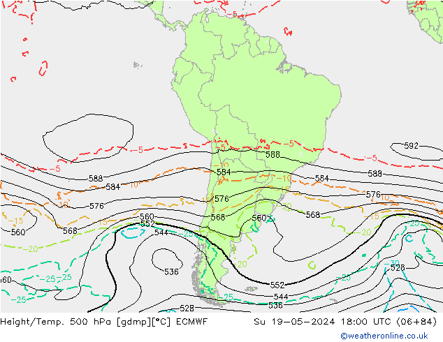 Z500/Regen(+SLP)/Z850 ECMWF zo 19.05.2024 18 UTC