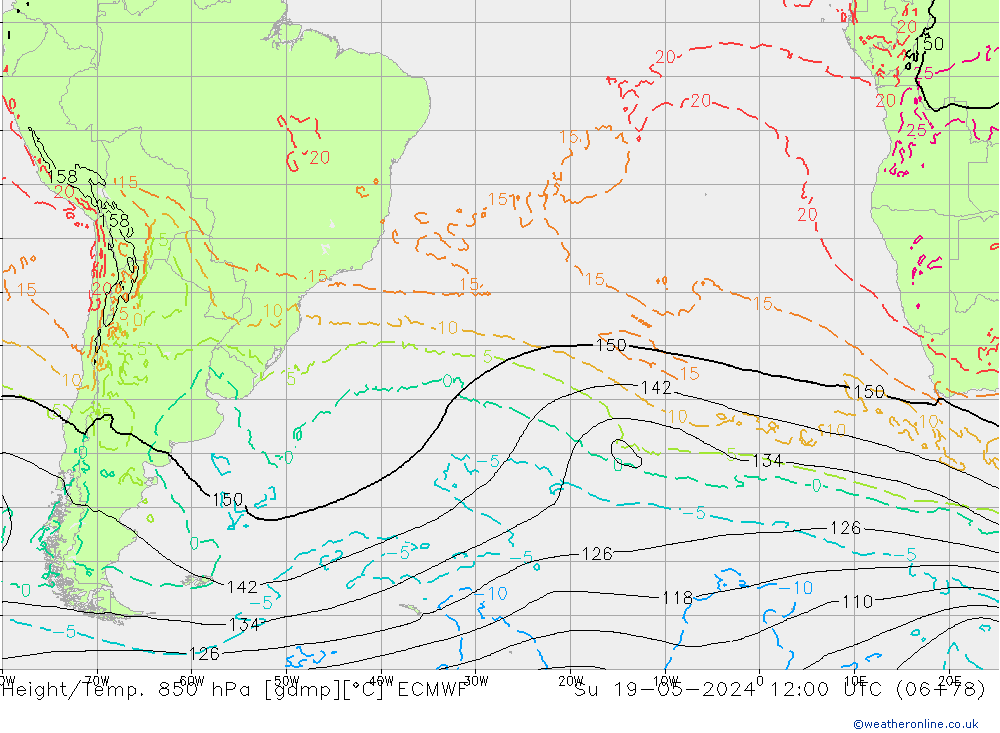 Z500/Rain (+SLP)/Z850 ECMWF Su 19.05.2024 12 UTC