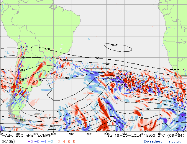 T-Adv. 500 hPa ECMWF Su 19.05.2024 18 UTC