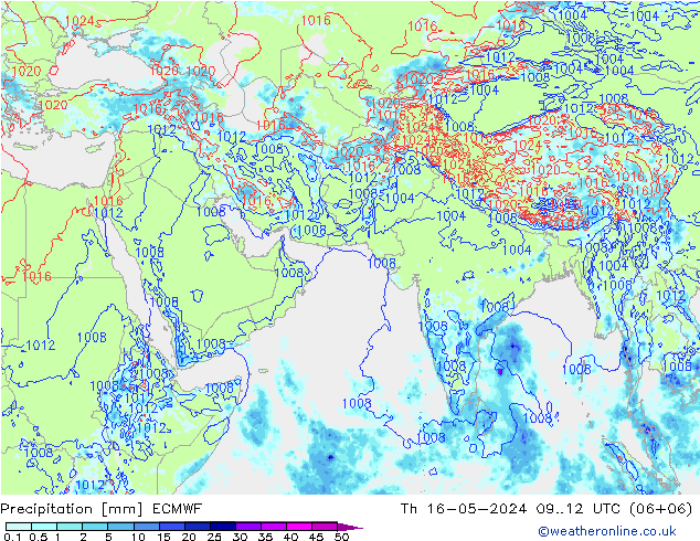 降水 ECMWF 星期四 16.05.2024 12 UTC