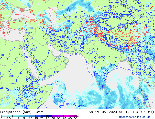 Precipitazione ECMWF sab 18.05.2024 12 UTC