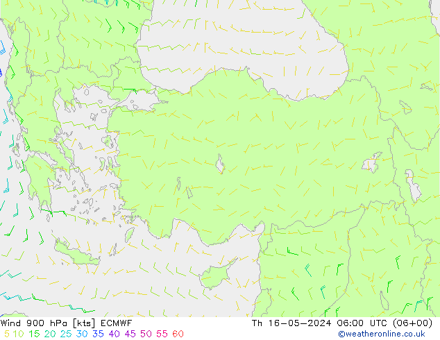 Wind 900 hPa ECMWF Th 16.05.2024 06 UTC