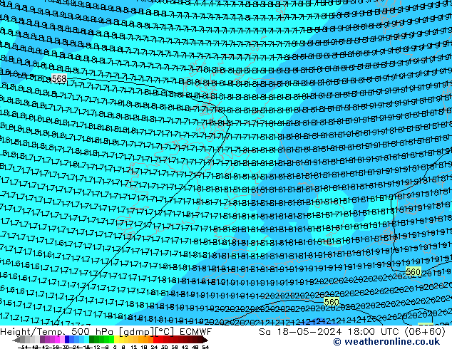 Z500/Rain (+SLP)/Z850 ECMWF  18.05.2024 18 UTC