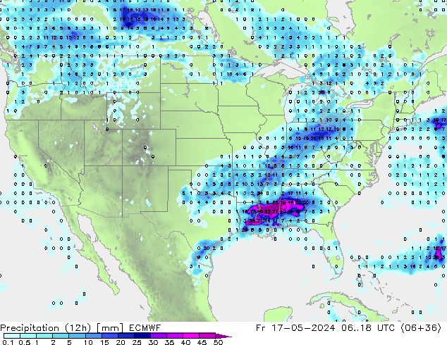 Precipitação (12h) ECMWF Sex 17.05.2024 18 UTC