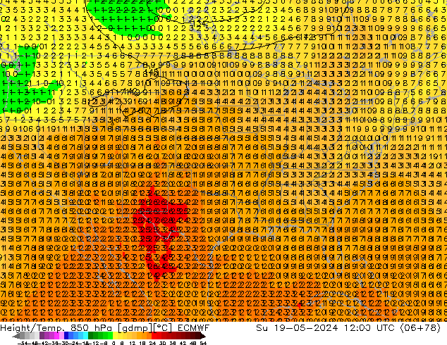 Z500/Regen(+SLP)/Z850 ECMWF zo 19.05.2024 12 UTC