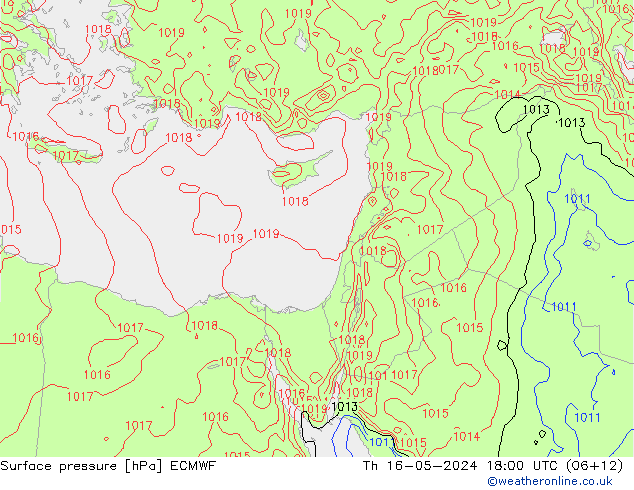 Surface pressure ECMWF Th 16.05.2024 18 UTC