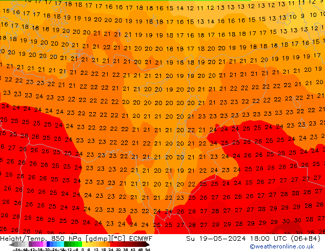 Z500/Rain (+SLP)/Z850 ECMWF Su 19.05.2024 18 UTC