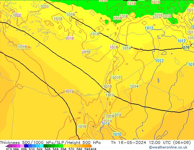 500-1000 hPa Kalınlığı ECMWF Per 16.05.2024 12 UTC