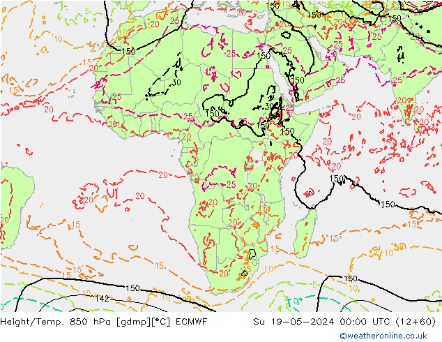 Z500/Rain (+SLP)/Z850 ECMWF dim 19.05.2024 00 UTC