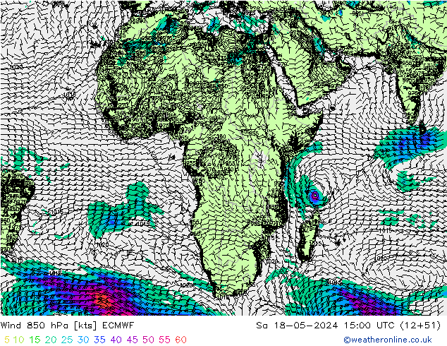 Wind 850 hPa ECMWF Sa 18.05.2024 15 UTC