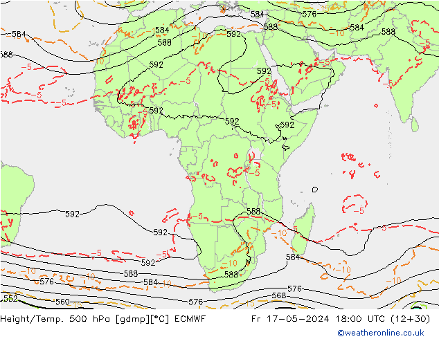 Z500/Rain (+SLP)/Z850 ECMWF Fr 17.05.2024 18 UTC