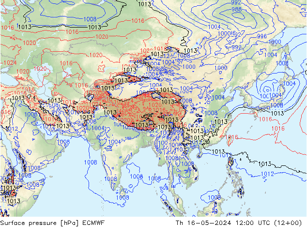 Yer basıncı ECMWF Per 16.05.2024 12 UTC