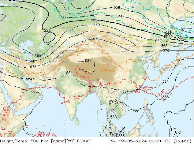 Z500/Rain (+SLP)/Z850 ECMWF Su 19.05.2024 00 UTC