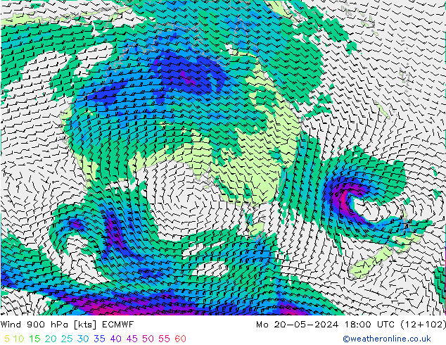 Wind 900 hPa ECMWF ma 20.05.2024 18 UTC