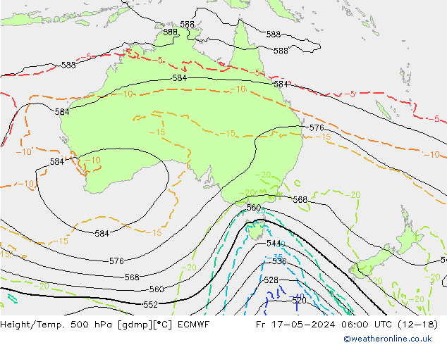 Z500/Yağmur (+YB)/Z850 ECMWF Cu 17.05.2024 06 UTC