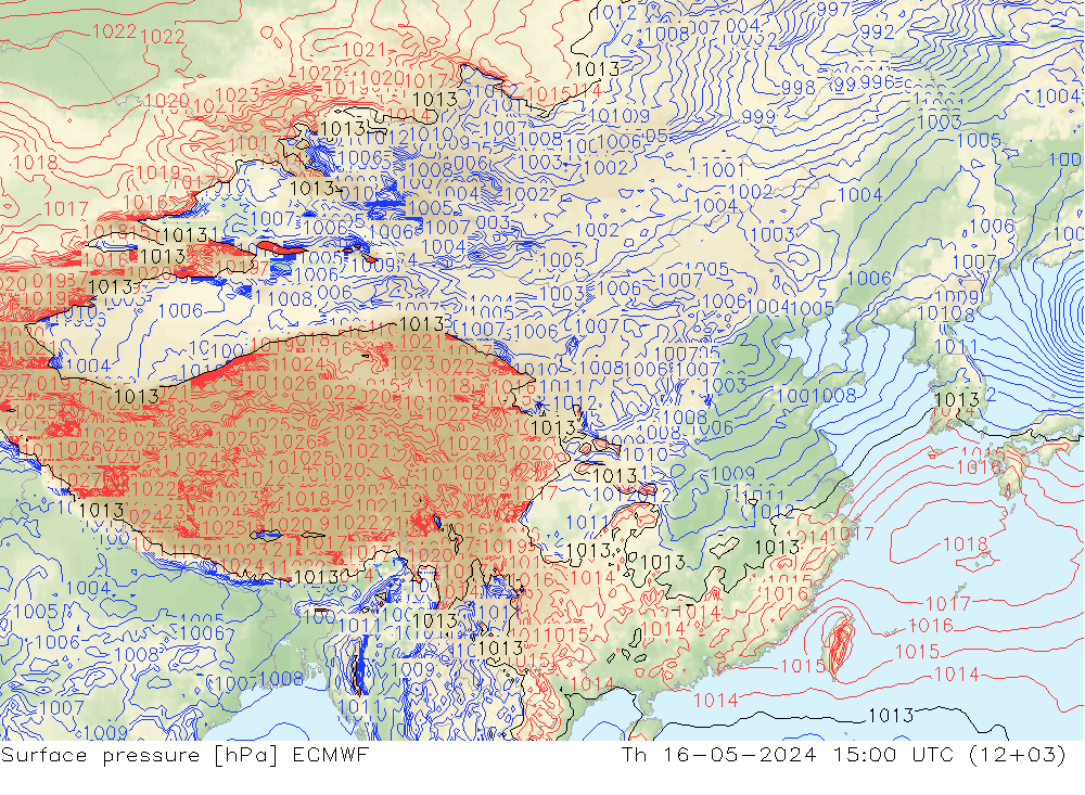 地面气压 ECMWF 星期四 16.05.2024 15 UTC