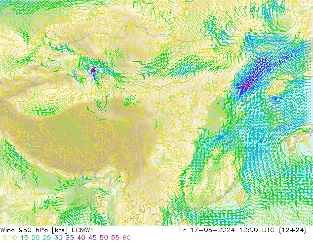 风 950 hPa ECMWF 星期五 17.05.2024 12 UTC