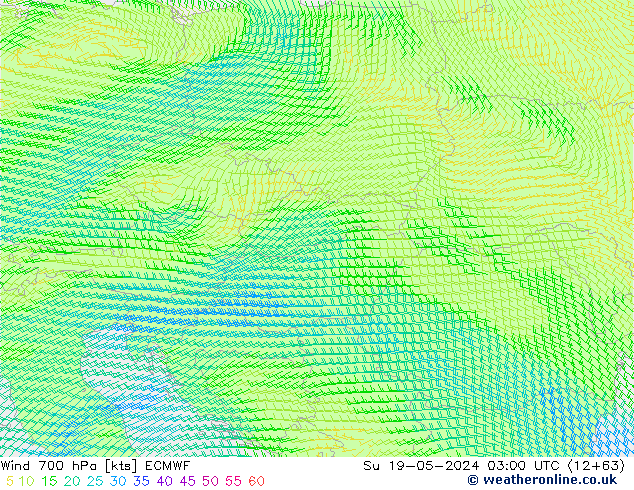 Wind 700 hPa ECMWF zo 19.05.2024 03 UTC