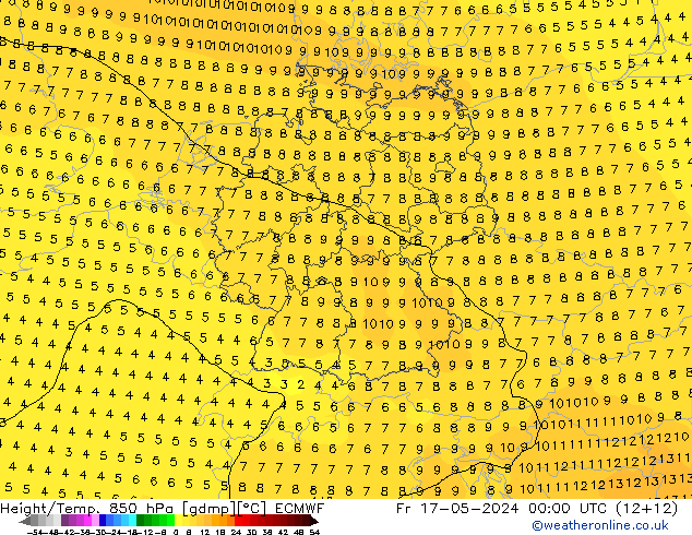 Z500/Rain (+SLP)/Z850 ECMWF Fr 17.05.2024 00 UTC