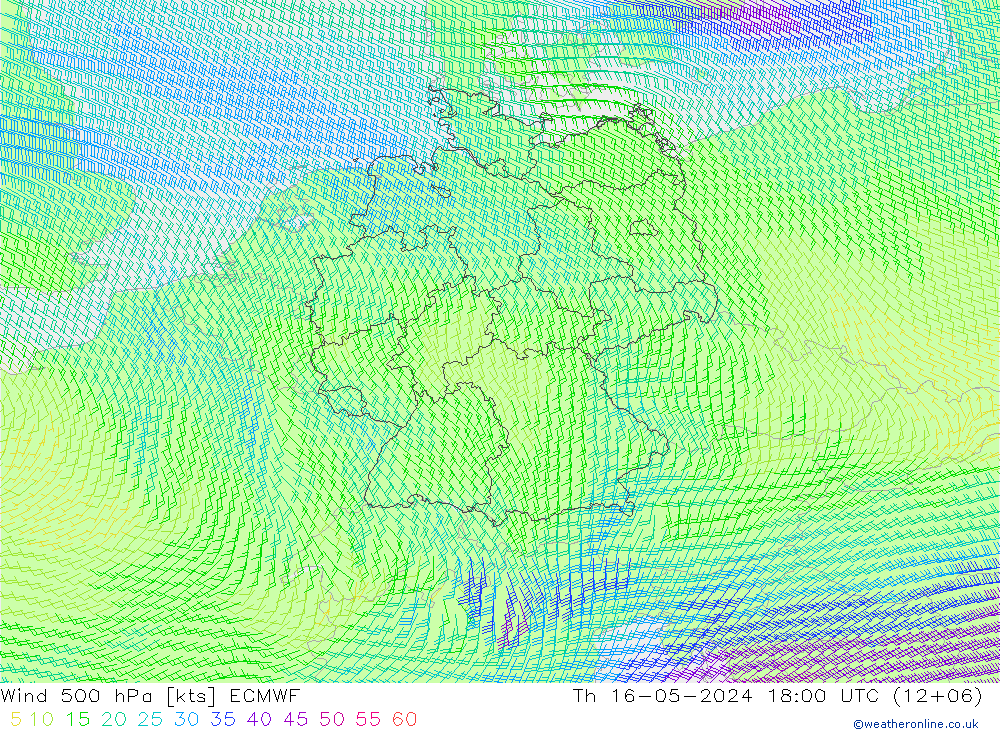 风 500 hPa ECMWF 星期四 16.05.2024 18 UTC