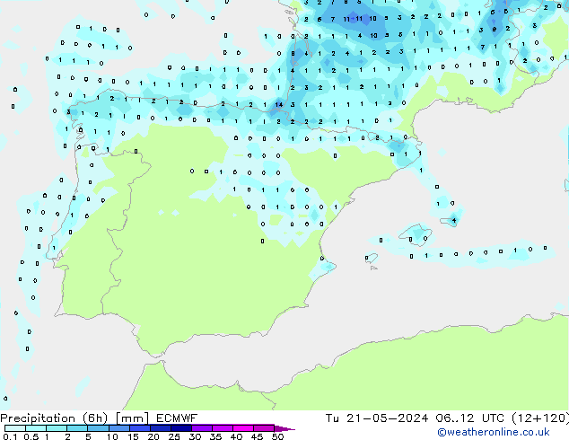 Z500/Rain (+SLP)/Z850 ECMWF mar 21.05.2024 12 UTC