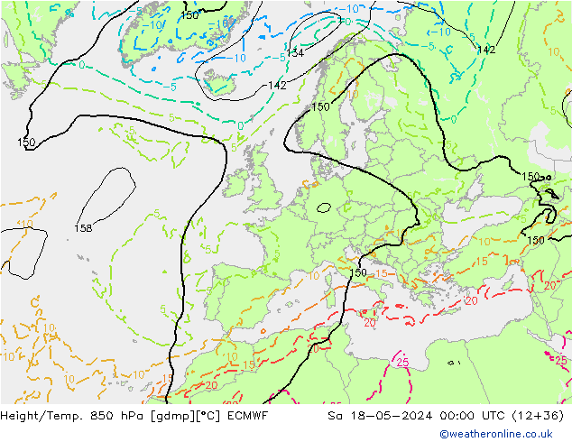 Z500/Regen(+SLP)/Z850 ECMWF za 18.05.2024 00 UTC