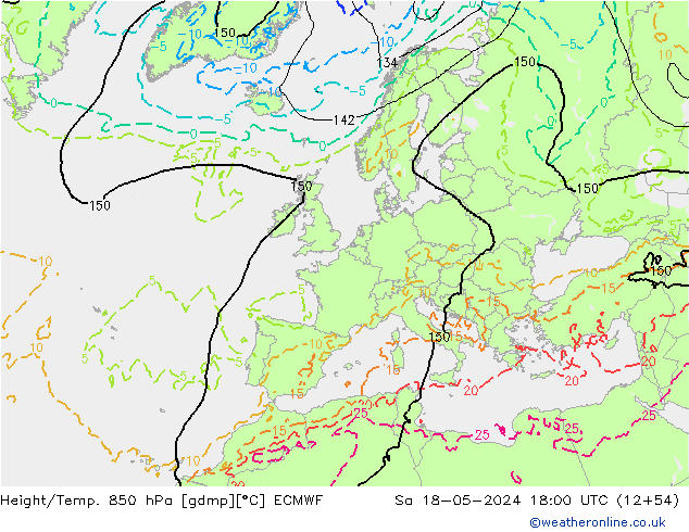 Z500/Rain (+SLP)/Z850 ECMWF sam 18.05.2024 18 UTC