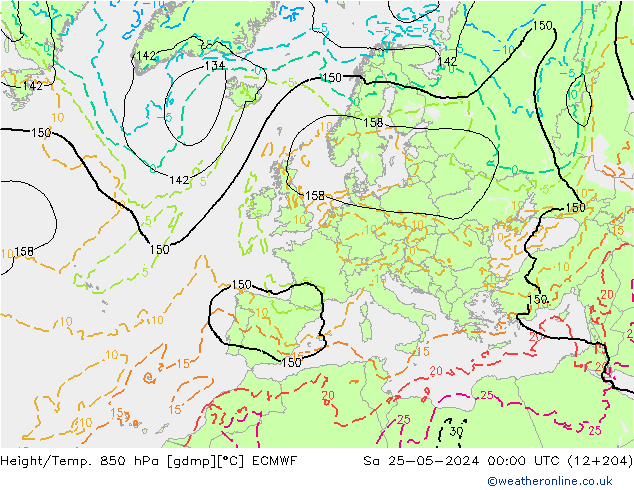 Z500/Regen(+SLP)/Z850 ECMWF za 25.05.2024 00 UTC