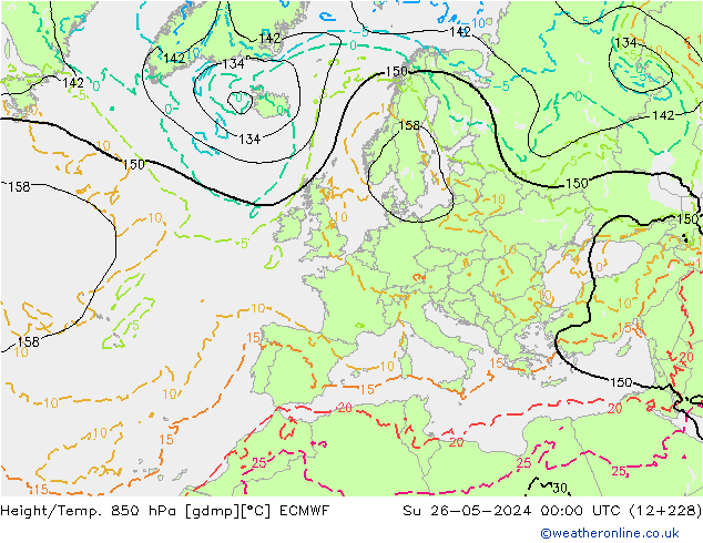 Z500/Rain (+SLP)/Z850 ECMWF Ne 26.05.2024 00 UTC