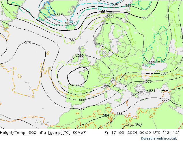 Z500/Rain (+SLP)/Z850 ECMWF pt. 17.05.2024 00 UTC