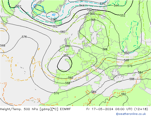 Géop./Temp. 500 hPa ECMWF ven 17.05.2024 06 UTC
