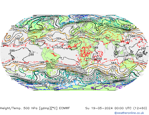 Z500/Rain (+SLP)/Z850 ECMWF Su 19.05.2024 00 UTC