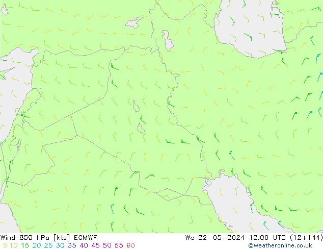 Wind 850 hPa ECMWF St 22.05.2024 12 UTC