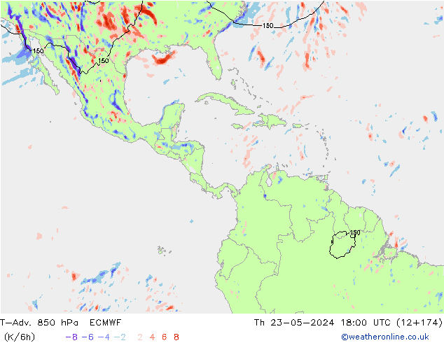 T-Adv. 850 hPa ECMWF Per 23.05.2024 18 UTC