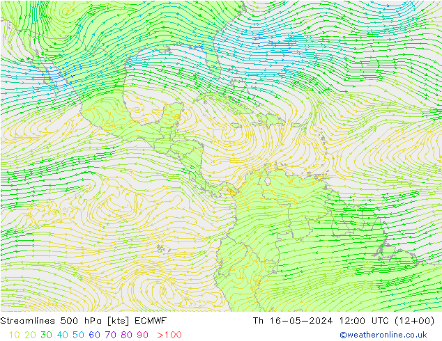 Streamlines 500 hPa ECMWF Th 16.05.2024 12 UTC