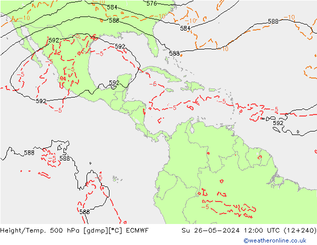 Geop./Temp. 500 hPa ECMWF dom 26.05.2024 12 UTC