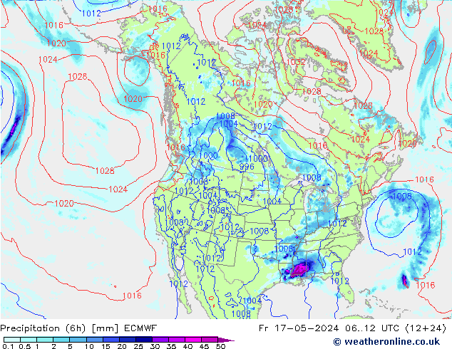 Z500/Rain (+SLP)/Z850 ECMWF Pá 17.05.2024 12 UTC