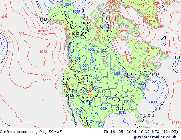 Surface pressure ECMWF Th 16.05.2024 15 UTC