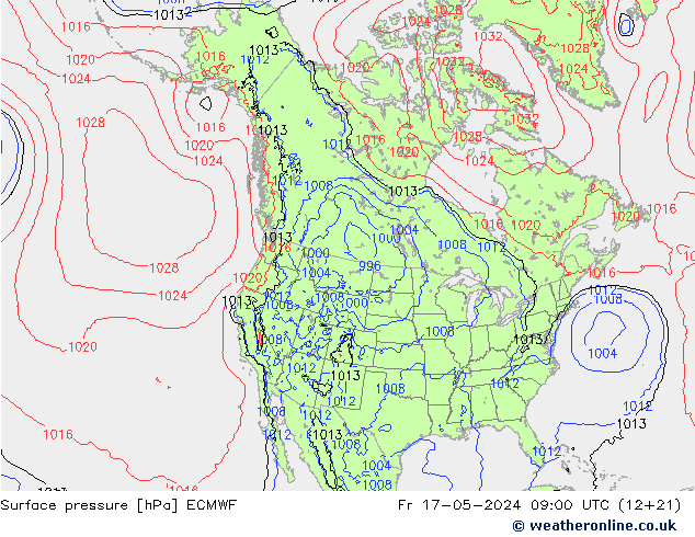 pression de l'air ECMWF ven 17.05.2024 09 UTC