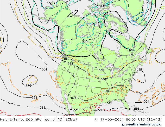 Z500/Rain (+SLP)/Z850 ECMWF Fr 17.05.2024 00 UTC