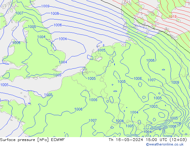 Bodendruck ECMWF Do 16.05.2024 15 UTC